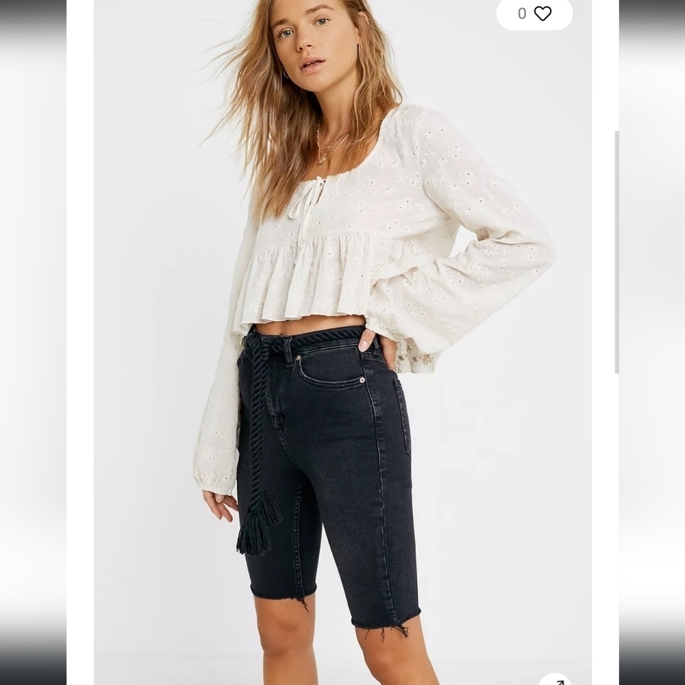 BDG, High Waist Skinny‎ Denim Shorts, Washed Black, W27